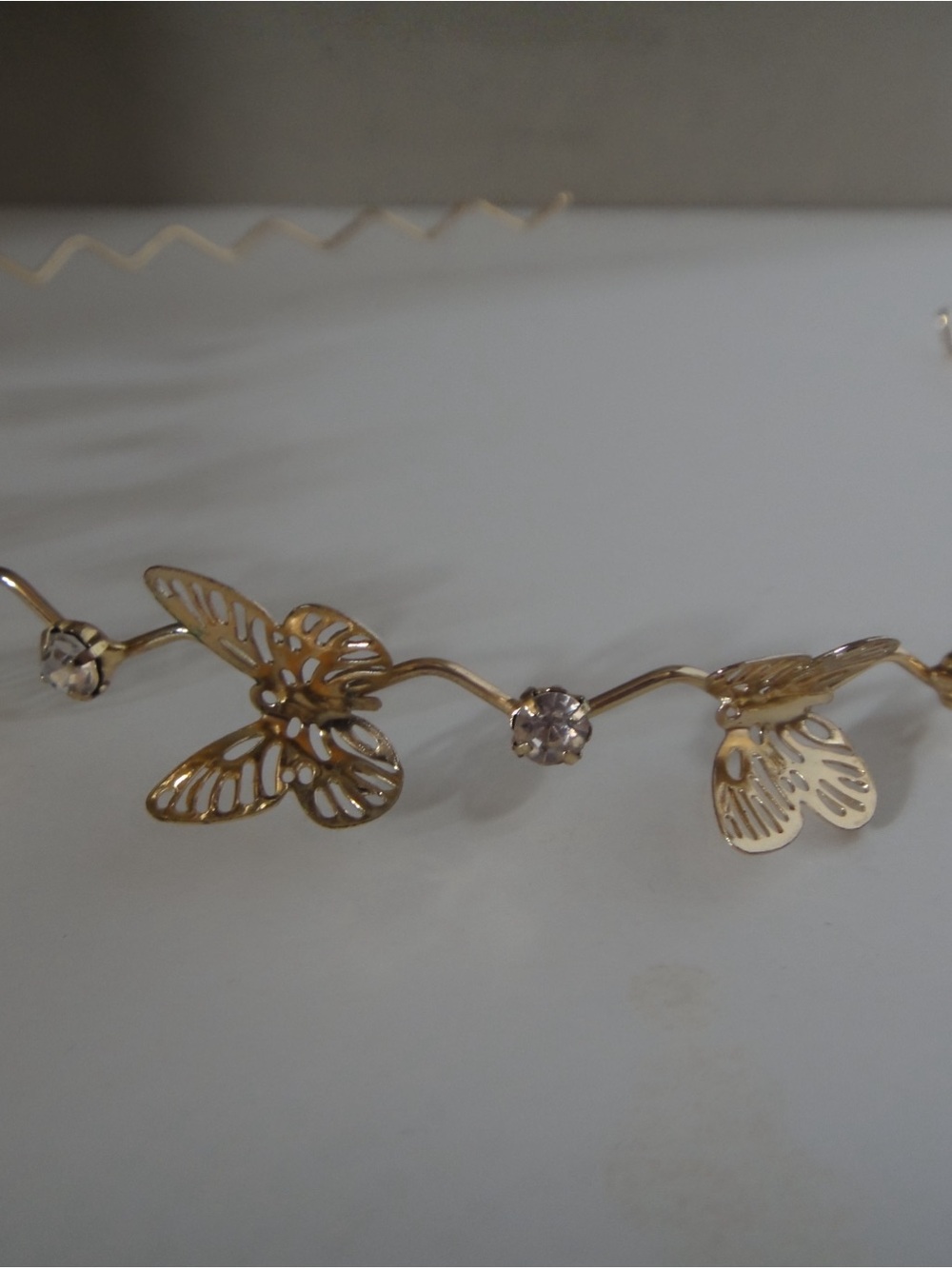 Ulta Beauty Gold Butterfly Vine Necklace with Clear Crystal Accents